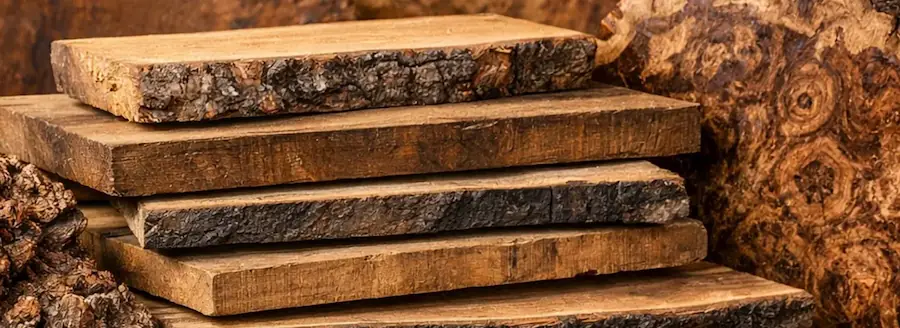 Sold wood specimens archive showing previously cataloged BurlBlade timber pieces