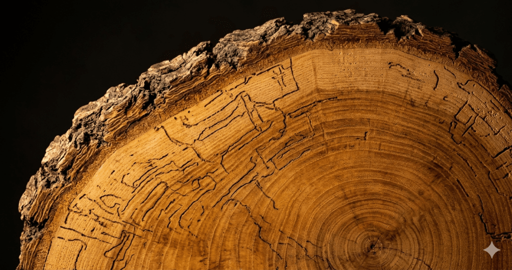Live edge wood slab cross-section showing natural grain urban salvaged timber South Africa